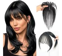 RUNRAYAY Dynamic Clip 100% real de cabello Wipsy Fack Clip de cabello, 360 ° Natural Black Clip Dama de peluca curva de mar (Natural Negro)