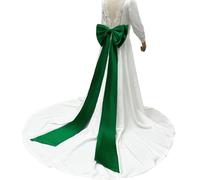 RUNRAYAY - Elegante cola de lazo grande desmontable de 140 cm para vestido de novia, color verde, grande, de satén desmontable para disfraz de Halloween para mujer