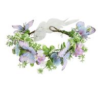 RUNRAYAY Fairy Blue Butterfly Flower Crown, Flower Floral Headband Woodland Forest Headpiece for Women Girls Renaissance, A