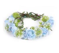 RUNRAYAY Fairy Flower Headpeice for Women, Blue Rose Woodland Elf Crown with Vines for Fairy Costume Renaissance Cosplay, B
