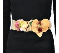 RUNRAYAY Faja de Flores de Maternidad, Cinturón Floral de Embarazo Hecho a Mano, Cinturones para Futuras Mamás, Fajas Bohemias para el Vientre, Baby Shower, Boda, Sesión de Maternidad, Bienvenida,B