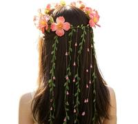 RUNRAYAY Flower Headpiece for Women with Flower and Vines, Fairy Floral Headband Flower Crown for Princess Renaissance Wedding Cosplay, C