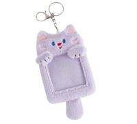 runrayay Funda Protectora para Tarjetas de credito de Banco, con Forma de Osito de Peluche con Llavero, Gatito Morado con Cola