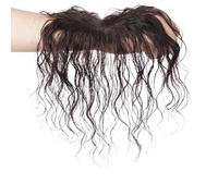 RUNRAYAY Gran clip de base en Bangs Real Human Hair, 360 ° Cubra de flequillo francés con Bangs Fetal Bangs Central de cabello 3D Falcos Falsos con mechones de marrón claro, marrón claro