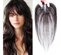 RUNRAYAY Hair Toppers for Women Real Human Hair, 3D Hair Topper No Blips Top Hair Extensions Piezas para el cabello para la actualización de pelucas de cabello, Mocha