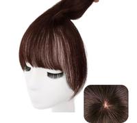RUNRAYAY Hair Toppers for Women Real Human Hair with Bangs, 360 ° 3D Cover Cabello Topper para mujeres con cabello adelgazante, estilo de rotación de cabeza marrón oscuro