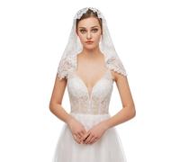 runrayay Iglesia católica Cubierta de Cabeza, Sombrero Floral Lado de la Iglesia Mantilla Sombrero Velo de la Iglesia niña Velo de la Misa Latina, Blanco