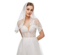 runrayay Iglesia Católica Mujeres con velo, tradicional Reza de la Iglesia de Mandela velo con cubierta de cabeza de misa latina, blanco