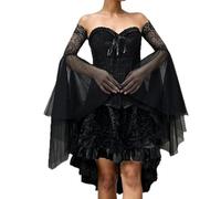 RUNRAYAY Mangas góticas de encaje, guantes largos de tul para mujer, estilo victoriano, ideales para disfraces de boda.