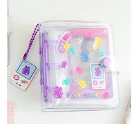 runrayay Mini álbum de Fotos de Oso púrpura, Libro de colección de Tarjetas fotográficas de 3 Pulgadas, Libro de Almacenamiento de imágenes Transparentes para la cámara Kawaii,40 Bolsillos
