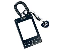 runrayay Music Player KPOP Photocard Holder, Acrylic Card Sleeves, Picture Frames, Top Loaders for Cards, 3X4 Inches, Photo Card Holder Keychain KPOP, KPOP Album - Black