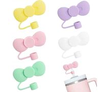 runrayay Paquete de 5 Pajitas con Tapa para Vaso Stanley 40 OZ Adventure para Taza Stanley Accesorios, Tapa de Pajitas de 0.4 Pulgadas/10 mm para Vaso Stanley 30 OZ con Asa, Lazo de Color
