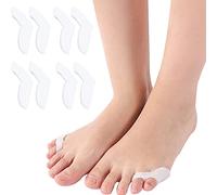 RUNRAYAY Paquete de 8 almohadillas correctoras de juanetes de sastre con separador, almohadilla de gel para alivio de juanetes de dedo meñique para mujeres, juanetes protectores de dedos pequeños