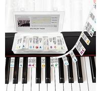 runrayay Piano Notes Guide for Beginner, Removable Piano Keyboard Note Labels for Learning, 88-Key Full Size, Made of Silicone, Reusable and Comes with Box, Multicolor