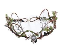 RUNRAYAY Tocado de elfo con corona de diamantes de imitación verde hada, tiara de elfo del bosque para mujer, boda, novia, cumpleaños. Disfraz renacentista de fiesta de Halloween A