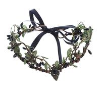 RUNRAYAY Tocado de elfo oscuro con hojas, corona de bosque negra hecha a mano, tiara floral del bosque, diadema de luna de hada para mujeres y niñas B