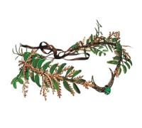 RUNRAYAY Tocado de elfo oscuro con hojas, corona de bosque verde hecha a mano, tiara floral del bosque, diadema de luna de hada para mujeres y niñas G