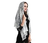RUNRAYAY Velo de Capilla Suave y Cómodo, Bufanda de Encaje Floral para la Misa, Bufanda para la Iglesia de Mujeres