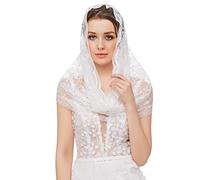 RUNRAYAY Velo de encaje triangular manto de velo de iglesia católica manto de velo bufanda de encaje de misa Latina