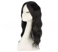 RUNRAYAY Wavy Hair Topper, 360 ° 3D Toppers para mujeres con cabello adelgazante, piezas de cabello de toppers rizados de 20 pulgadas de largo con flequillo francés, negro 6a#