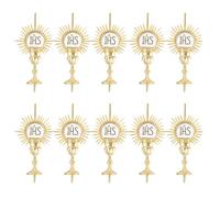 RUNROTOO 10 adornos para cupcakes de comunión: adornos cristianos para Navidad - con símbolos de iglesia, mini recuerdos para fiestas - decoraciones para eventos religiosos 7,6 x 4,5 cm / 2,99 x