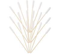 RUNROTOO 100 Unidades Bastoncillos de Algodón con Mango de Madera para Cabeza Grande Absorbente, Limpieza Delicada de Oídos para Perros y Gatos en Cuidado Diario