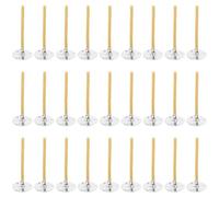 RUNROTOO 100 Unidades Mechas para Hacer Velas Base de Metal y Cera de Abeja, Cómodas al Tacto y Prácticas para Productos Hechos a Mano y Decoración de Iluminación