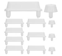 RUNROTOO 12 Almohadillas Protectoras para Inodoro con bidé Incorporado - Reductor de Ruido bajo el Asiento - Almohadillas amortiguadoras anticolisión y antirruido, fácil instalación, Color Blanco.