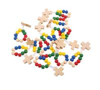 RUNROTOO 12 anillos de rosario de madera para dedos - Rosario católico de bolsillo con cruz - Joyería religiosa - Cuentas de oración devocional - Recuerdo de fiesta de Pascua para bautizo