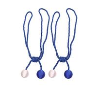 RUNROTOO 1par Cortina para Ventana Tiradores Decorativos Doble Bola Dos Tonos Color Azul Profundo para Cortinas Finas y Gruesas Fácil Uso sin Herramientas para Salón Dormitorio y Hotel