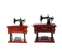 RUNROTOO 2 Mini Cajas de música Estilo máquina de Coser Vintage - Decoración de Mesa/Escritorio mecánica de plástico para el hogar, la Oficina, Fiestas, cumpleaños y niños.
