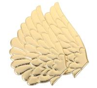 RUNROTOO 2 Pares Parches de Alas de Ángel Doradas para Coser en Tela, Apliques Bordados de Tela Diseño Único para Manualidades y Decoración de Ropa