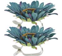 RUNROTOO 2 Piezas de Alzapaños para Cortinas Forma de Girasol, Clip para Sujetar Cortinas Finas, sin Perforación, Uso en Sala de Estar y Dormitorio, Diseño Compacto y Fuerte Agarre