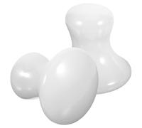 RUNROTOO 2 Piezas Masajeador Facial de Jade en Forma de Seta Blanco para Cuello y Espalda, Herramienta de Belleza Natural para Masaje y Cuidado Diario Piel