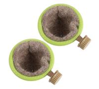 RUNROTOO 2 Piezas Nido de Cría para Canarios, Nido para Canarios de Plástico Verde con Soporte y Forro de Algodón, Aislante, para Jaula de Aves, Periquitos y Budgies, Estación