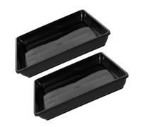 RUNROTOO 2 Platillos Cuadrados Diseño Reforzado para Plantas de Plástico PP Soporte para Maceteros Bonsái y Suculentas Paquete de 2 Piezas en Color Negro Adecuado para Jardín y DIY