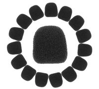 RUNROTOO 20 Fundas de Esponja para Micrófono Negro, Accesorio para Amplificador y Micrófono, Diseño Ergonómico Que Reduce Ruido Ambiental, Livianas y Duraderas