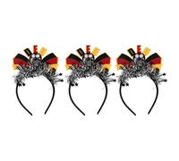 RUNROTOO 3 diademas de fútbol - Diademas para aficionados al fútbol alemán - para el cabello para eventos deportivos - Accesorios para el cabello para fiestas deportivas para mujeres y