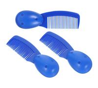 RUNROTOO 3 Piezas Peines de Prisión Peines Desenredantes de Plástico Azul Mango Bulboso Ergonómico, para Cabello, Hombres y Mujeres, Prisiones y Centros de Rehabilitación