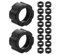 RUNROTOO 30 Tuercas de Apriete para Soporte de Móvil de Coche, Anillo Adaptador Fijo de Rótula de Plástico Negro Junta Esférica de 17 Mm para Conducción
