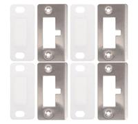 RUNROTOO 4 juegos de placas de pestillo para puertas - Cubiertas de cerrojo de acero inoxidable para puertas interiores y exteriores - Herrajes de placa de cierre de alta resistencia para refuerzo y