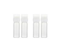 RUNROTOO 4 Piezas Botella de Peluquería Aplicadora para Cabello Botella de Tinte Cabello Plástico 120ml Blanco para Teñir y Lavar Uso en Salón de Belleza