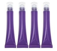 RUNROTOO 4 Piezas Vacíos Rellenables para Crema de Ojos Rodillo Masajeador, Capacidad 20 G, Color Violeta, Tubos Exprimibles Portátiles para Aceites Esenciales y Cosméticos, Uso Facial y