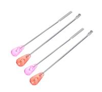 RUNROTOO 4 Piezas Varilla Agitadora de Acero Inoxidable para Mezclar Pigmentos y Aplicar Pegamento, Reutilizable, Adecuado para Pintura y Tatuajes en Casa DIY Color Aleatorio