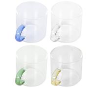 RUNROTOO 4 Tazas de Té de Vidrio de 120 Ml Resistentes al Calor, No Se Rompen ni Se Decoloran, Ideales Hogar y Reuniones Familiares
