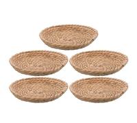 RUNROTOO 5 Piezas Nido Tejido de Paja Natural para Pájaros, Cama Pequeña para Gallinas y Aves, Diámetro 19-21 Cm, Accesorio para Jaulas, Ponedero Cómodo para Cría y Descanso