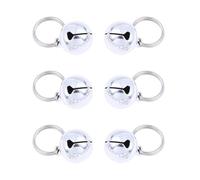 RUNROTOO 6 Campanas de Metal para Mascotas en Color Plata Cierre de Seguridad y Diseño Cómodo para Uso Diario en Collares de Perros y Mascotas