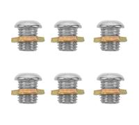 RUNROTOO 6 piezas de arandelas de ventilación para tambor: puerto de aire de metal roscado - inserto de ventilación cromado - adaptador de orificio para insignia para la construcción de cascos de