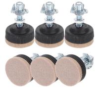 RUNROTOO 6 Piezas de Patas Niveladoras Ajustables para Muebles Fieltro Negro, Ligeras y Fáciles de Instalar para Sillas y Gabinetes