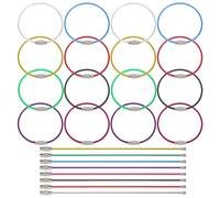 RUNROTOO 80 unidades de cable llavero de acero inoxidable: Anillos llavero de cable de acero con revestimiento de plástico de 2 mm - Soporte flexible grande de 6" para etiquetas de